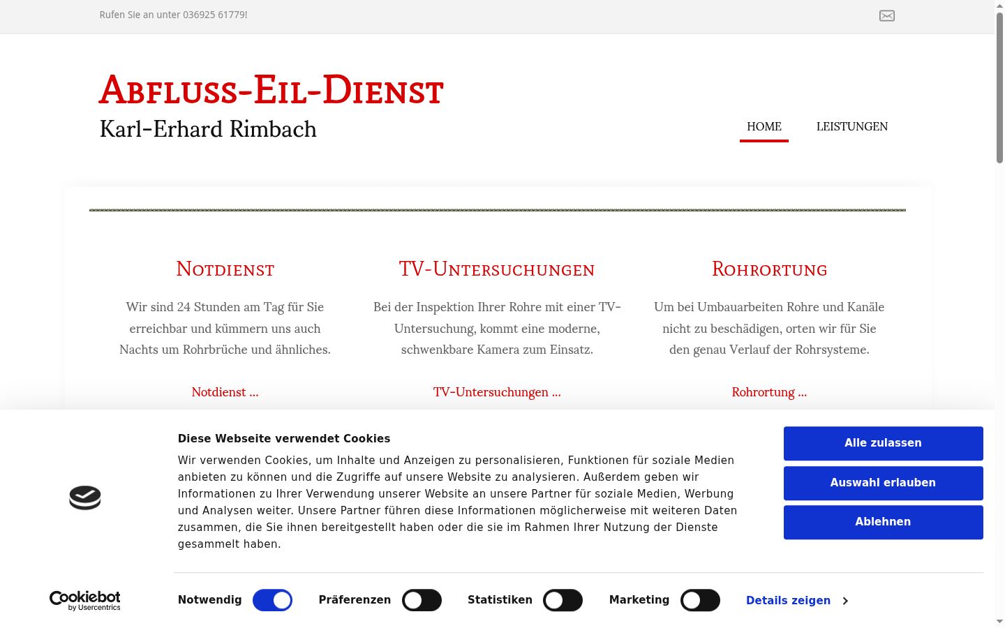 Screenshot of the consent banner shown before any interaction