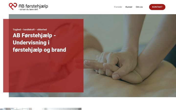 Screenshot stránky abfoerstehjaelp.dk