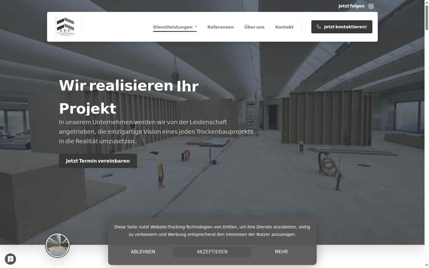 Screenshot of the consent banner shown before any interaction