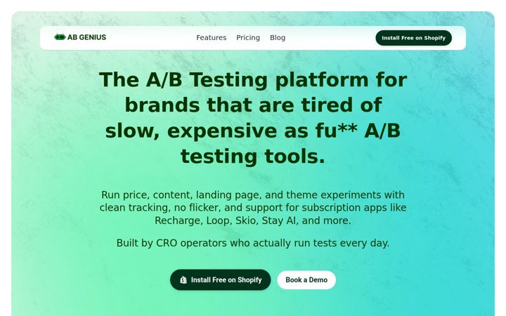 Screenshot of abgenius.io
