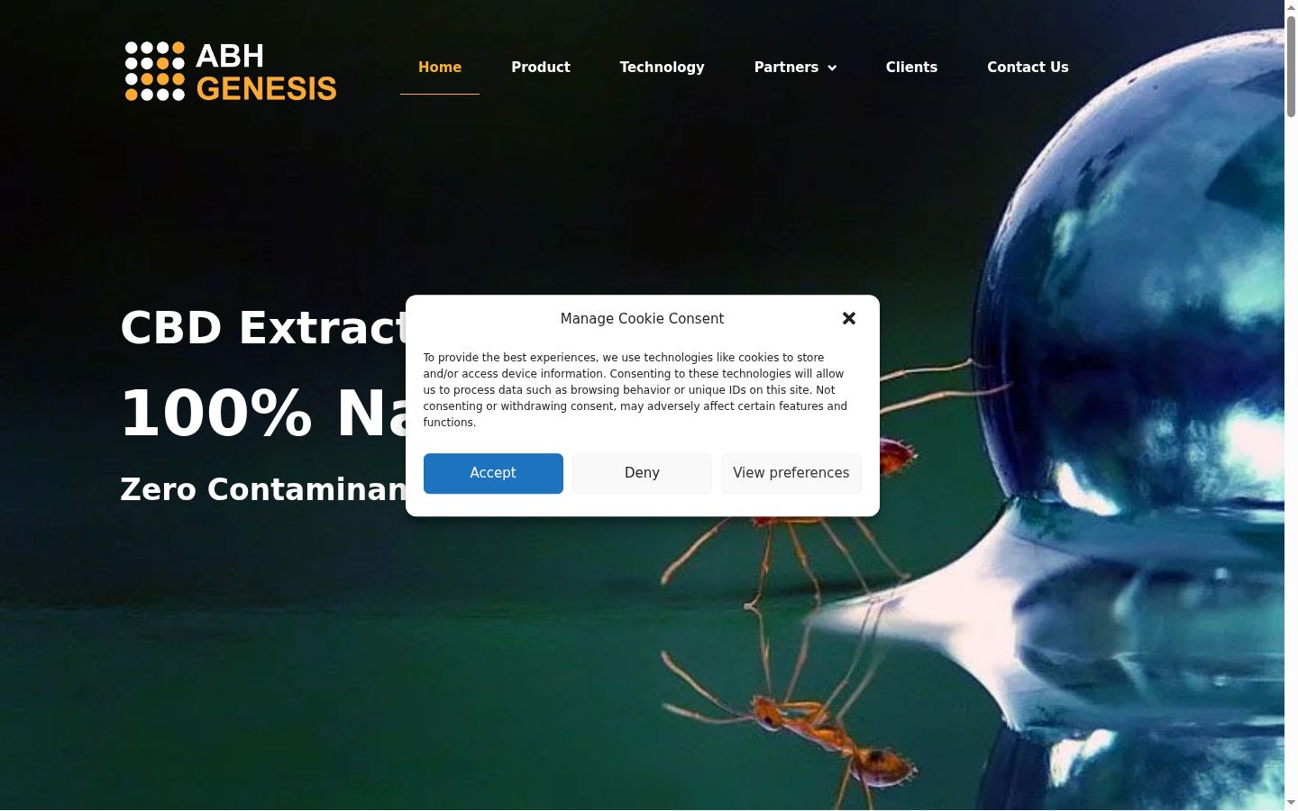 Screenshot του banner συγκατάθεσης που εμφανίστηκε πριν από οποιαδήποτε αλληλεπίδραση