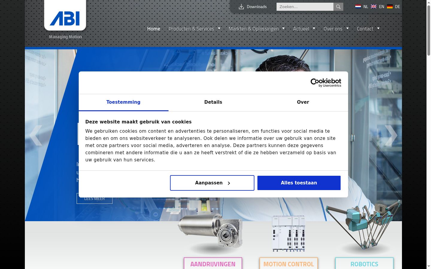 Screenshot of the consent banner shown before any interaction