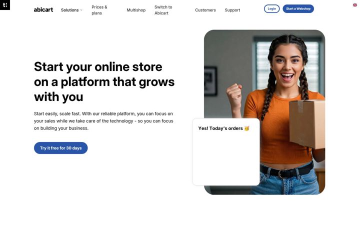 Screenshot of abicart.com
