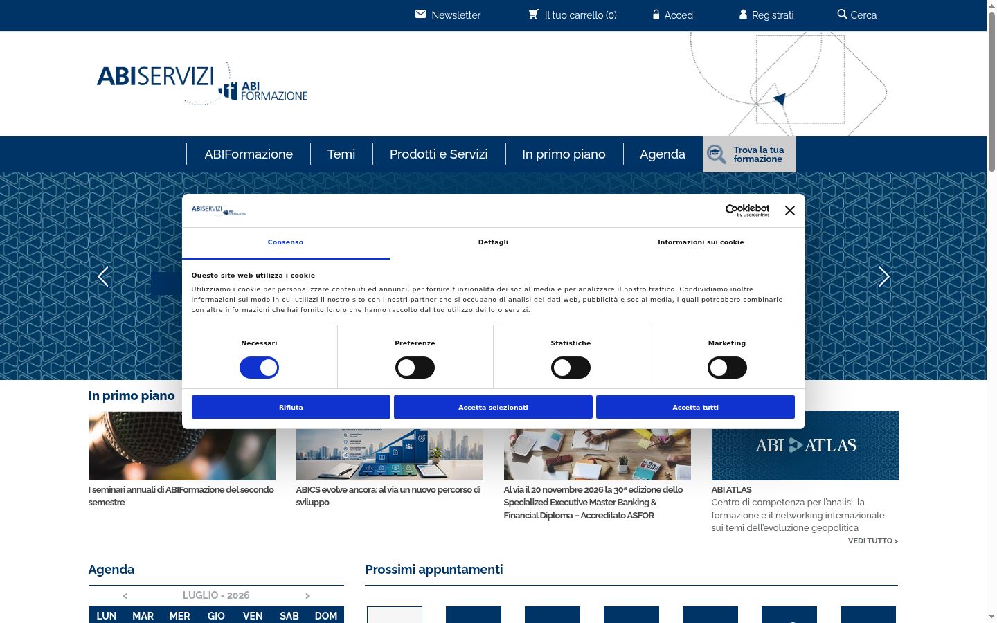 Screenshot of the consent banner shown before any interaction