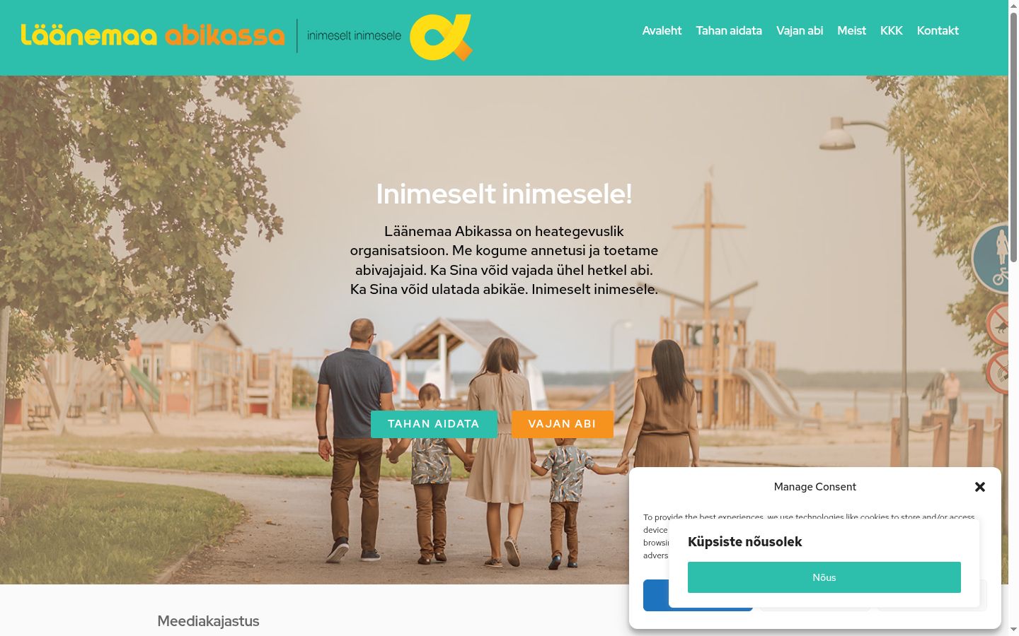 Screenshot tal-banner tal-kunsens muri qabel kwalunkwe interazzjoni