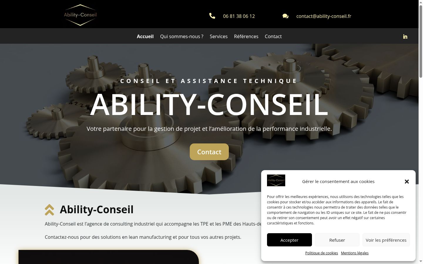 Screenshot of the consent banner shown before any interaction