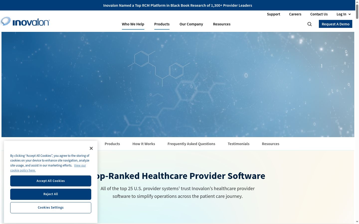 Screenshot of the consent banner shown before any interaction
