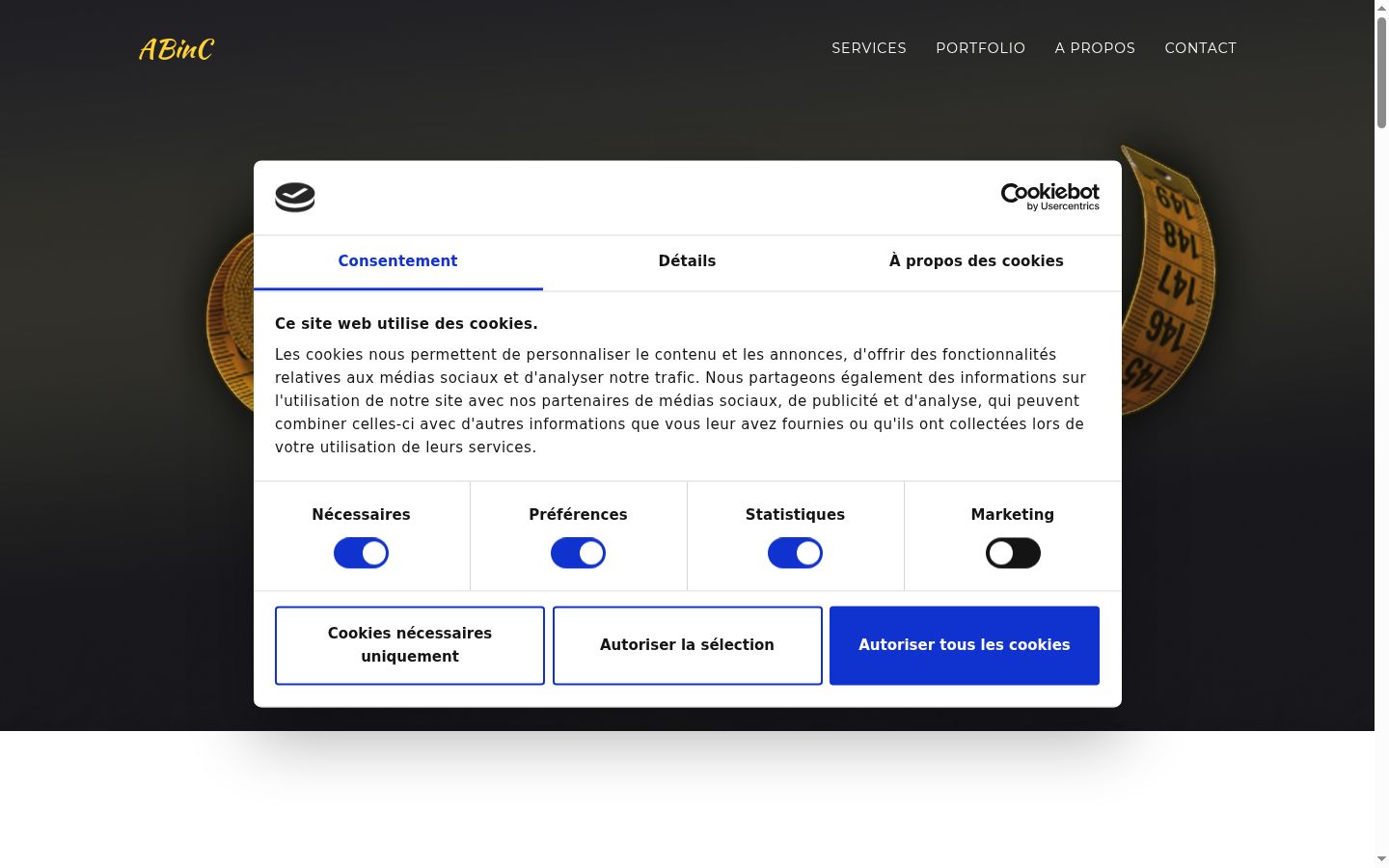 Screenshot del banner di consenso mostrato prima di qualsiasi interazione