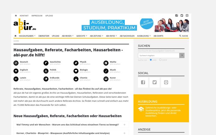 Screenshot of abipur.de