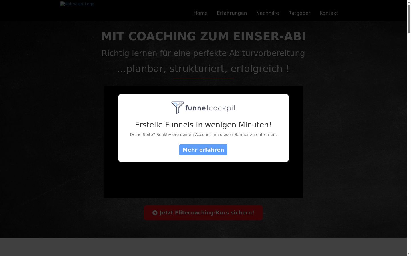 Screenshot des Einwilligungsbanners vor jeglicher Interaktion