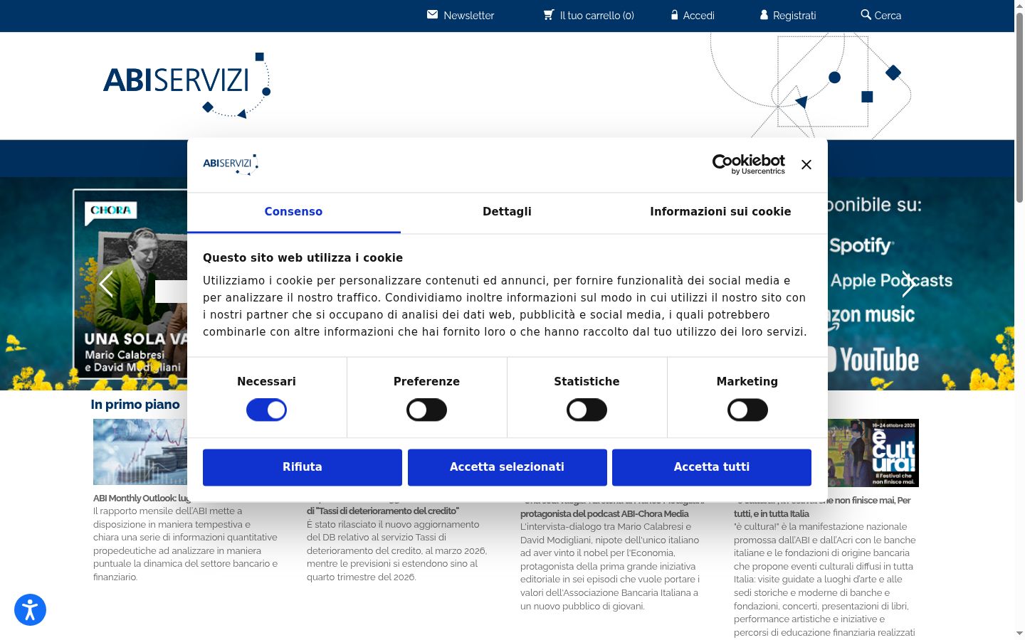 Capture d'écran de la bannière de consentement affichée avant toute interaction
