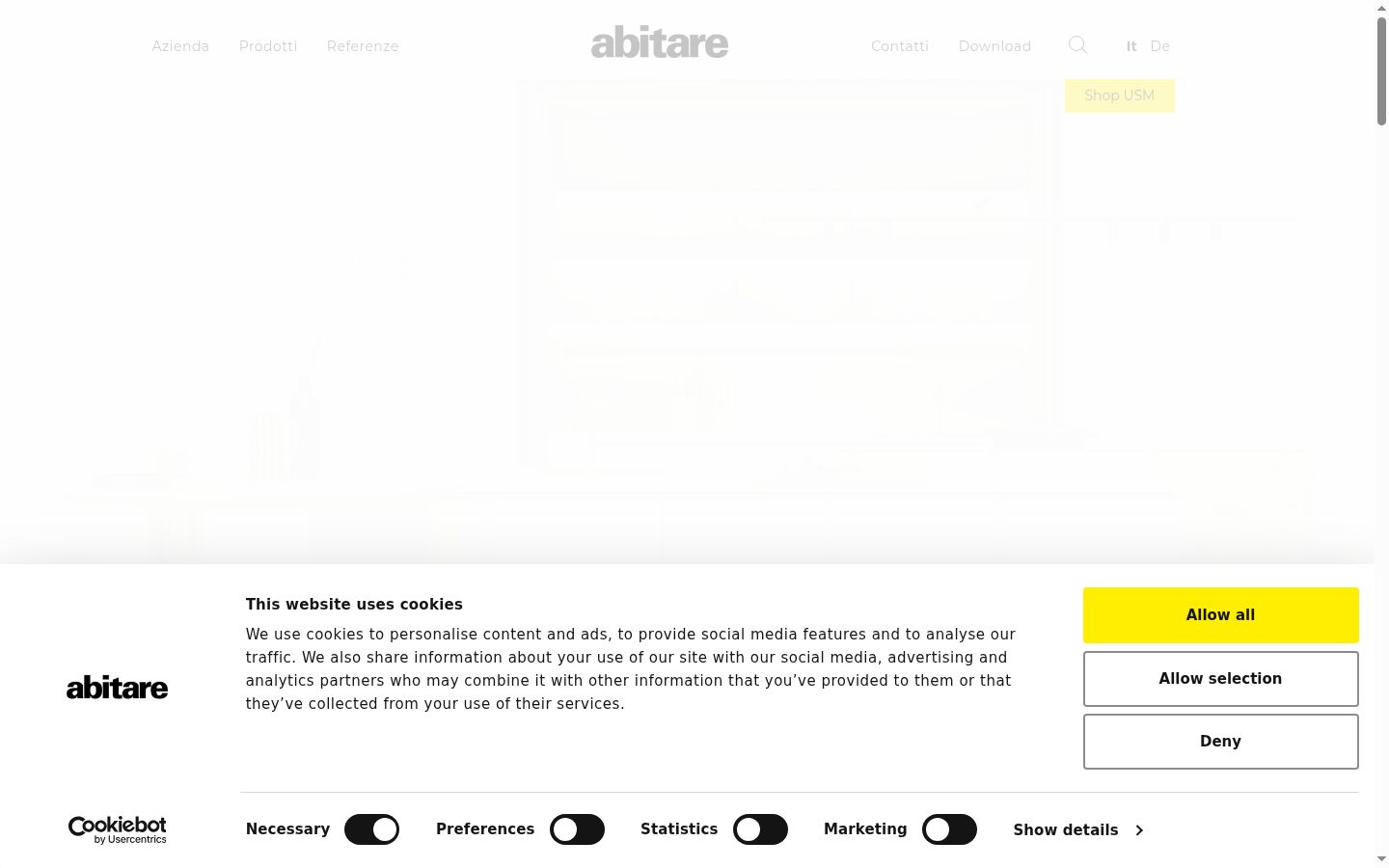 Screenshot of the consent banner shown before any interaction
