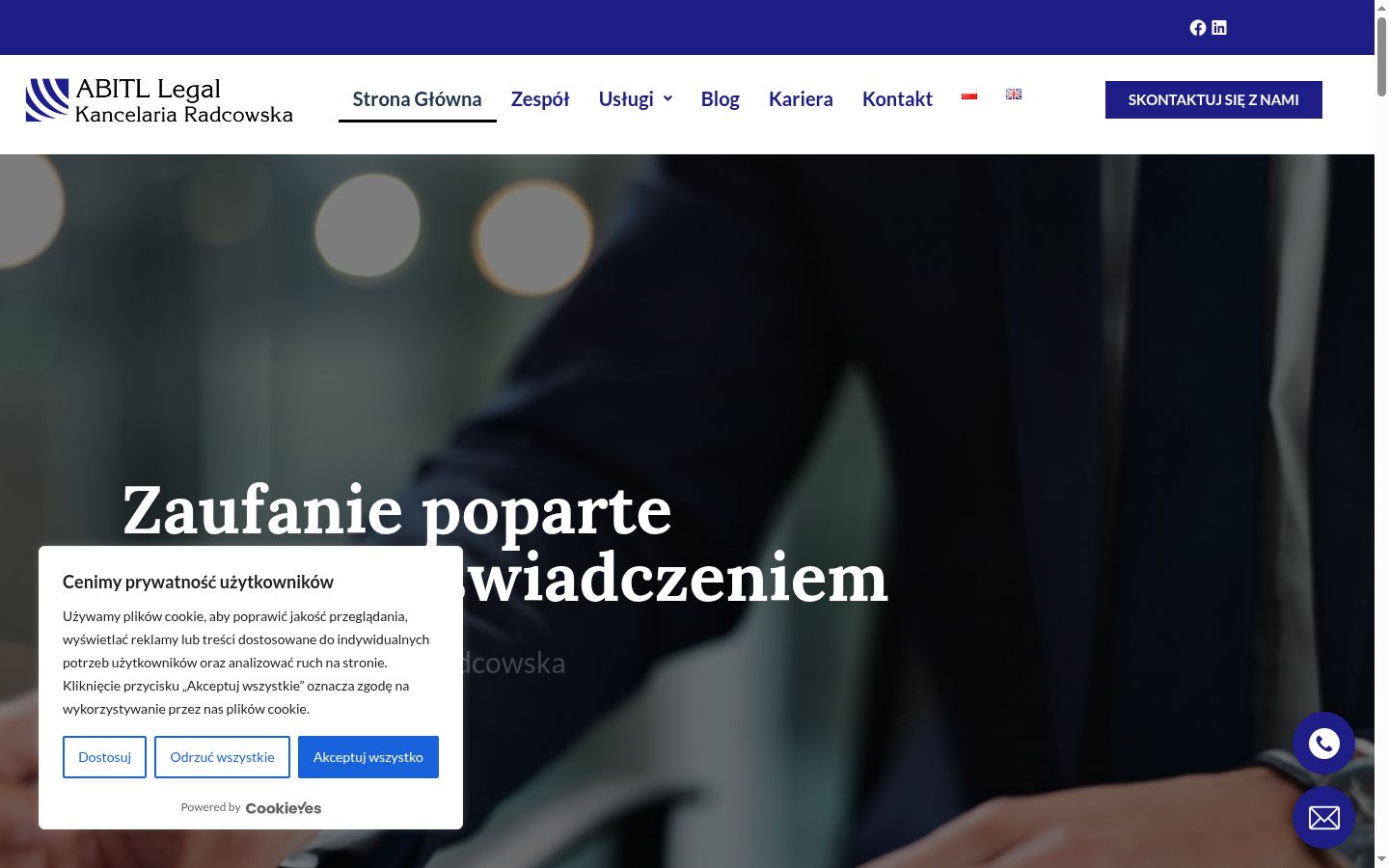 Screenshot tal-banner tal-kunsens muri qabel kwalunkwe interazzjoni