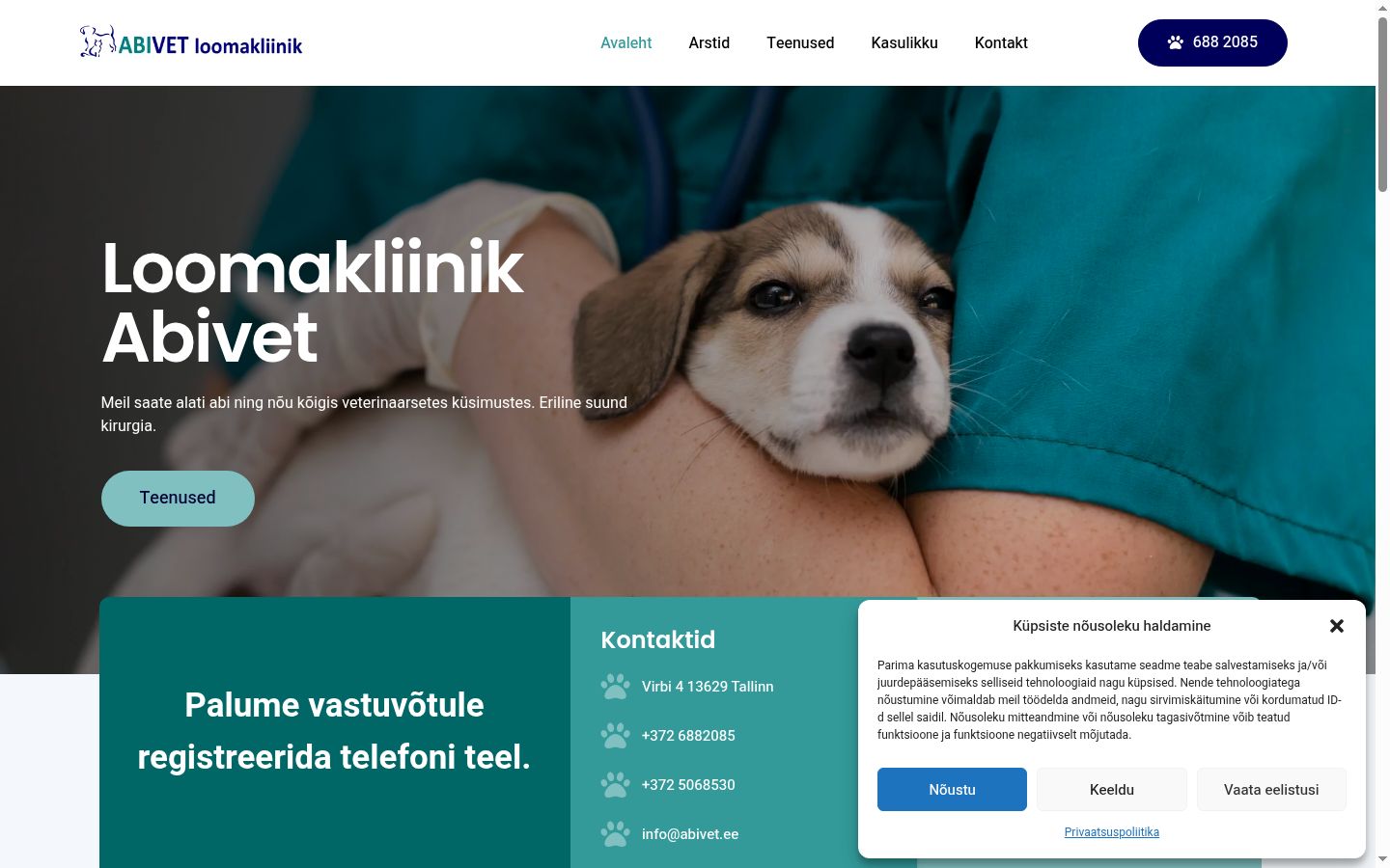 Screenshot tal-banner tal-kunsens muri qabel kwalunkwe interazzjoni