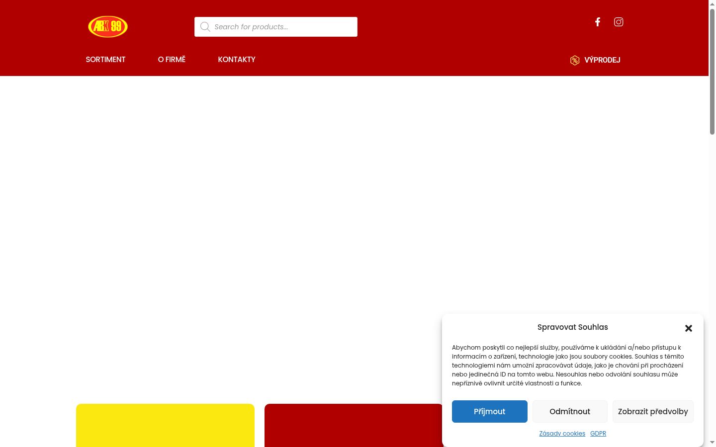 Captura de ecrã do banner de consentimento apresentado antes de qualquer interação