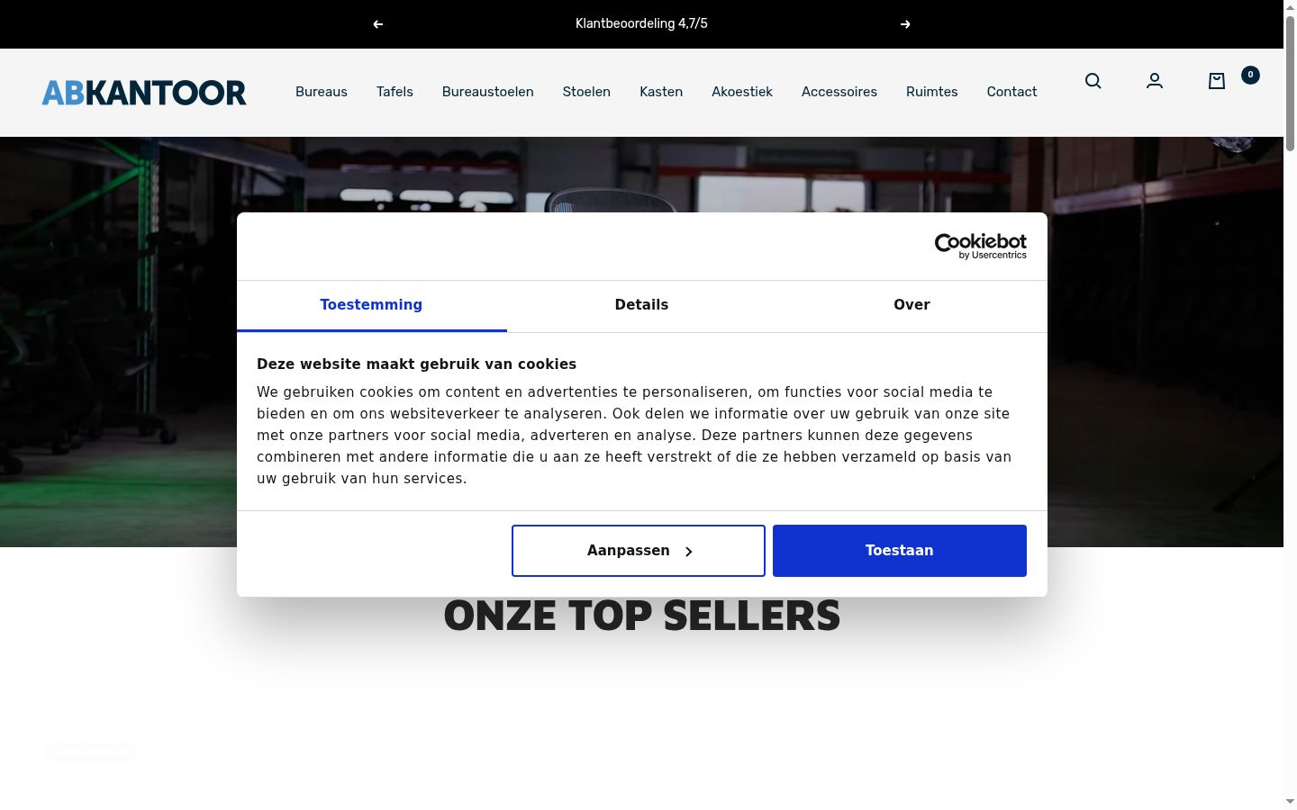 Sutikimo reklamjuostės, rodytos prieš bet kokią sąveiką, ekrano kopija