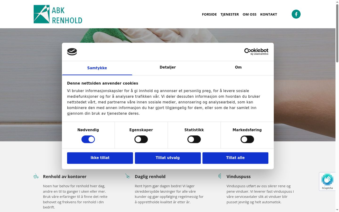 Screenshot del banner di consenso mostrato prima di qualsiasi interazione