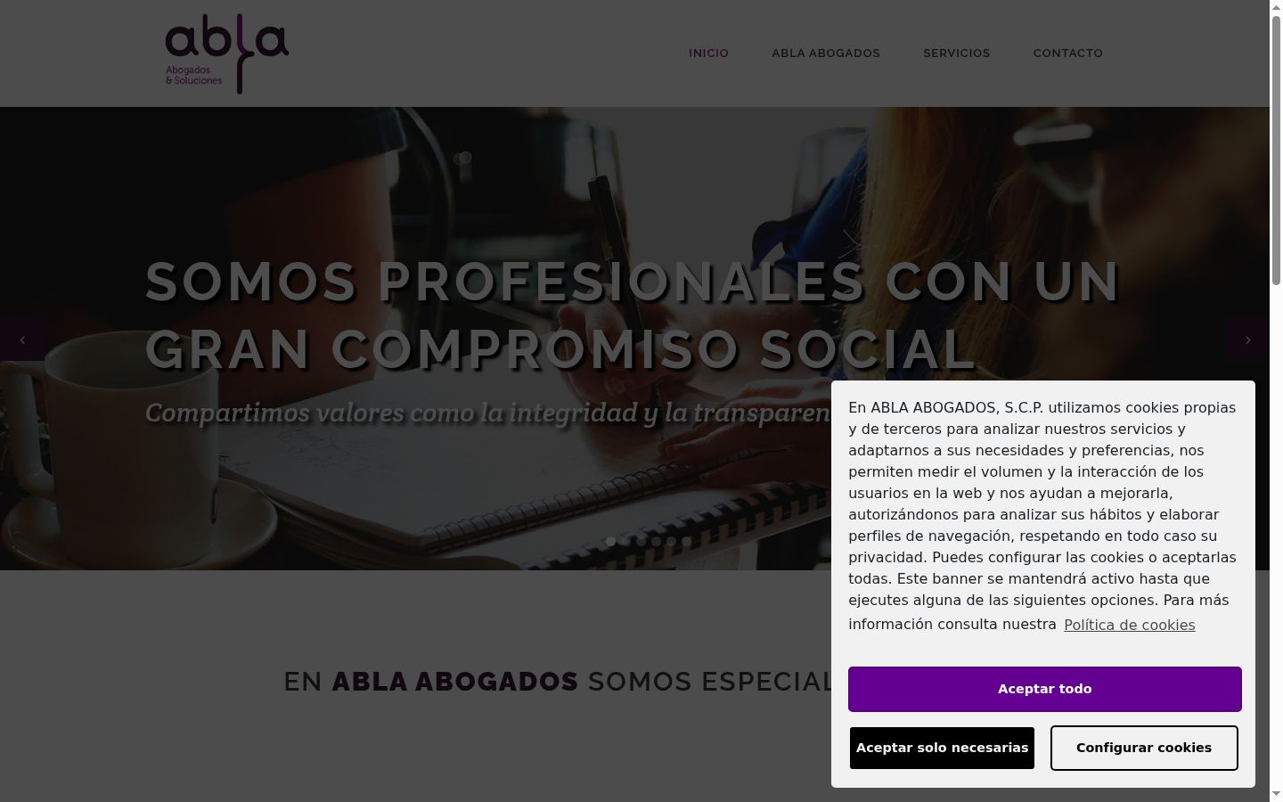 Screenshot del banner di consenso mostrato prima di qualsiasi interazione