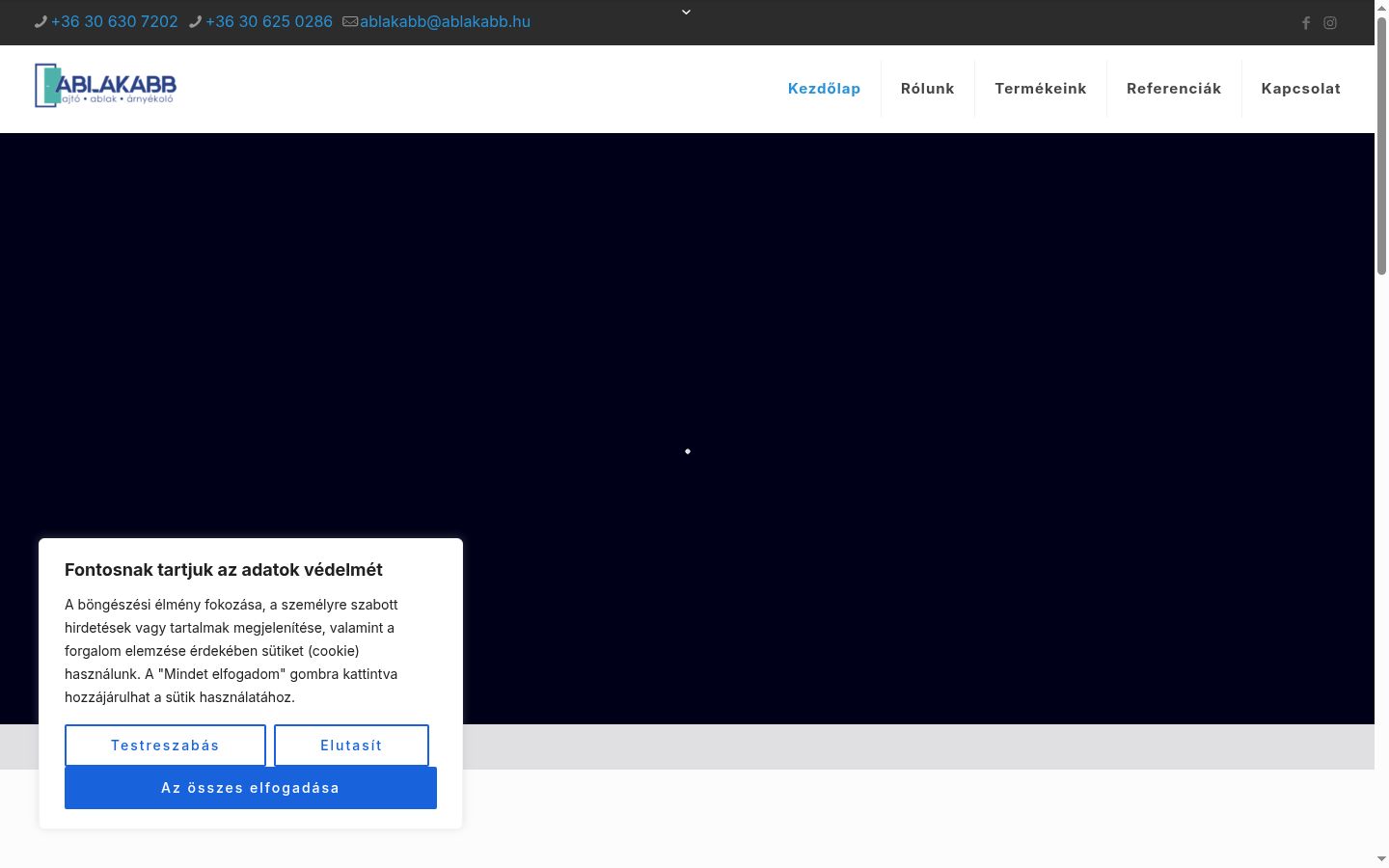 Screenshot del banner di consenso mostrato prima di qualsiasi interazione