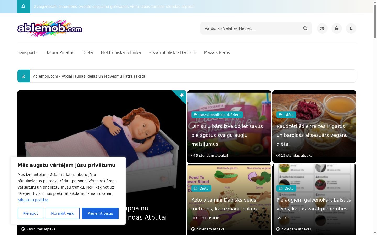 Screenshot of the consent banner shown before any interaction