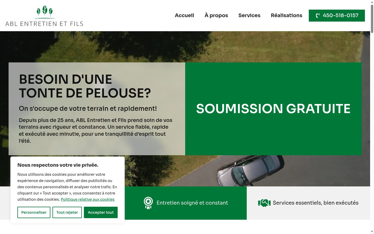 Screenshot del banner di consenso mostrato prima di qualsiasi interazione