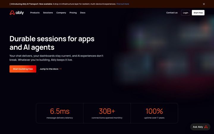 Screenshot di ably.io