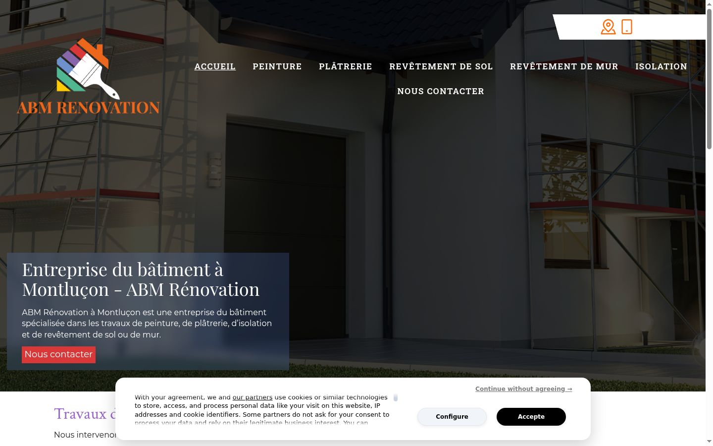 Screenshot des Einwilligungsbanners vor jeglicher Interaktion