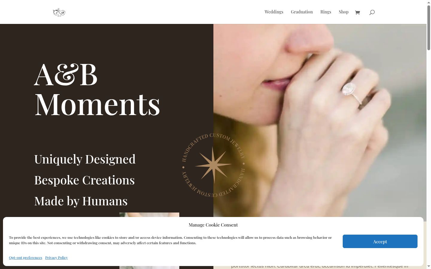 Screenshot of the consent banner shown before any interaction