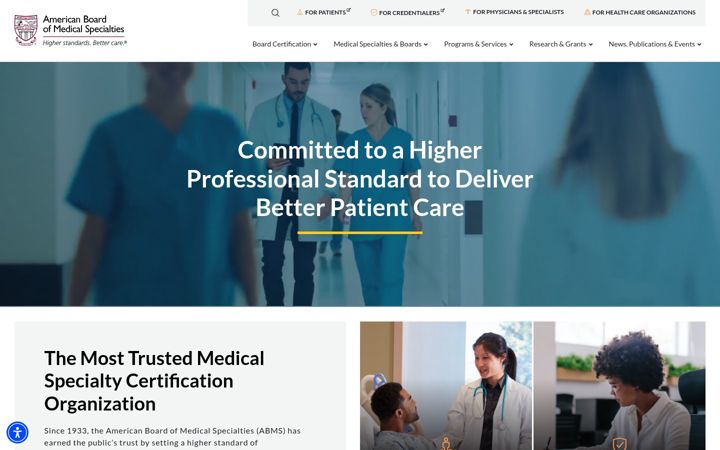 Screenshot of abms.org