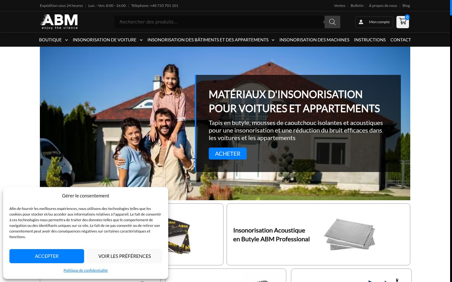 Screenshot del banner di consenso mostrato prima di qualsiasi interazione