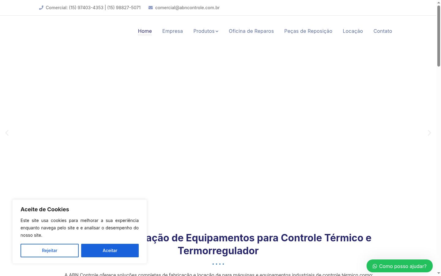 Captura de ecrã do banner de consentimento apresentado antes de qualquer interação