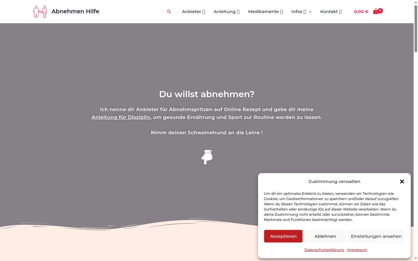 Screenshot of the consent banner shown before any interaction