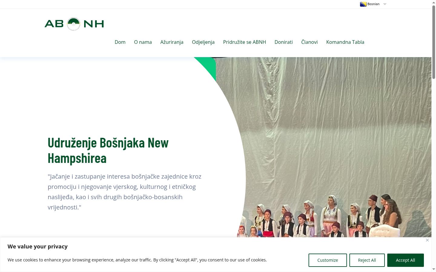 Sutikimo reklamjuostės, rodytos prieš bet kokią sąveiką, ekrano kopija