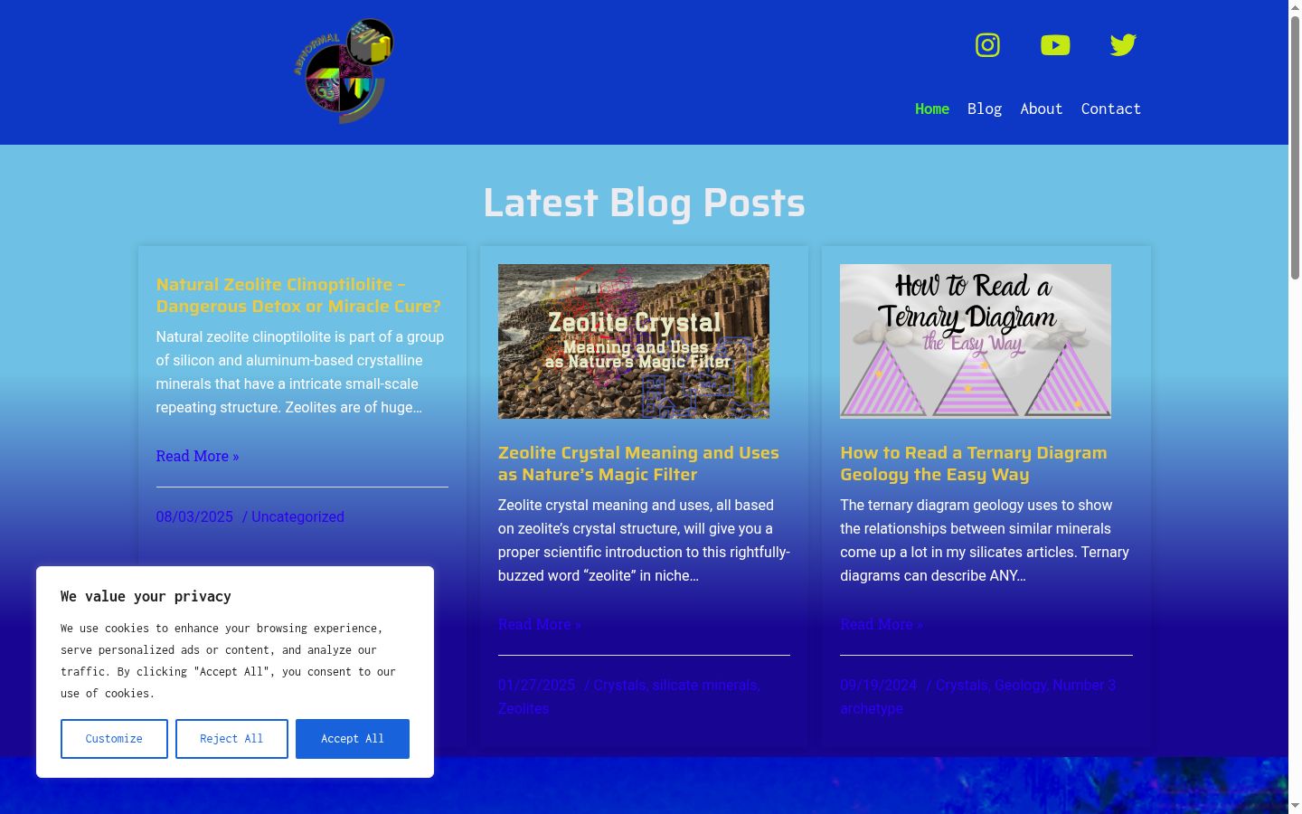Screenshot of the consent banner shown before any interaction