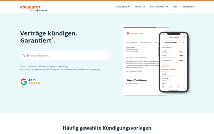 Screenshot of aboalarm.de