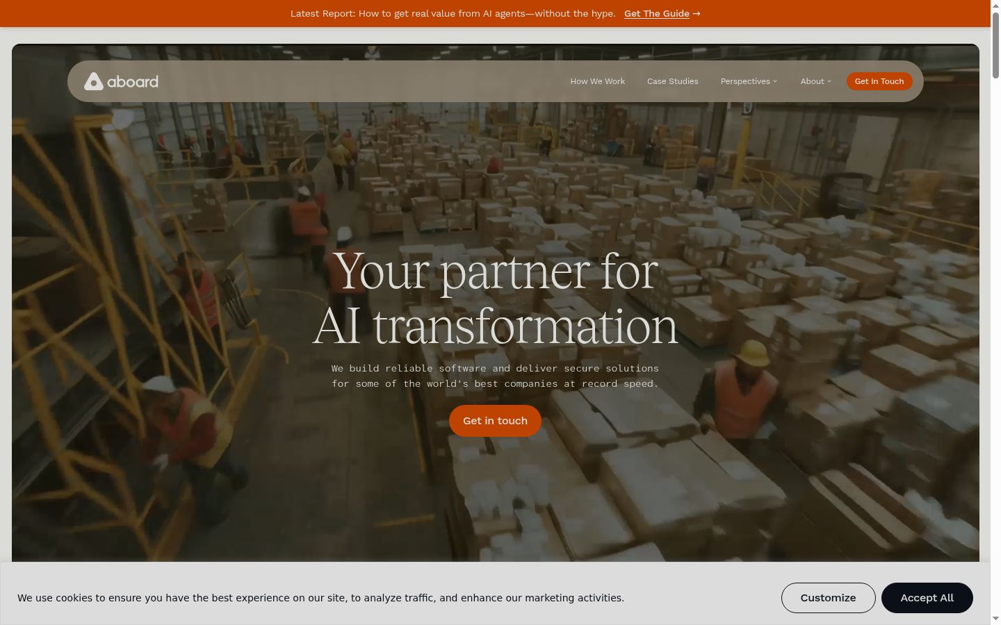 Screenshot of the consent banner shown before any interaction