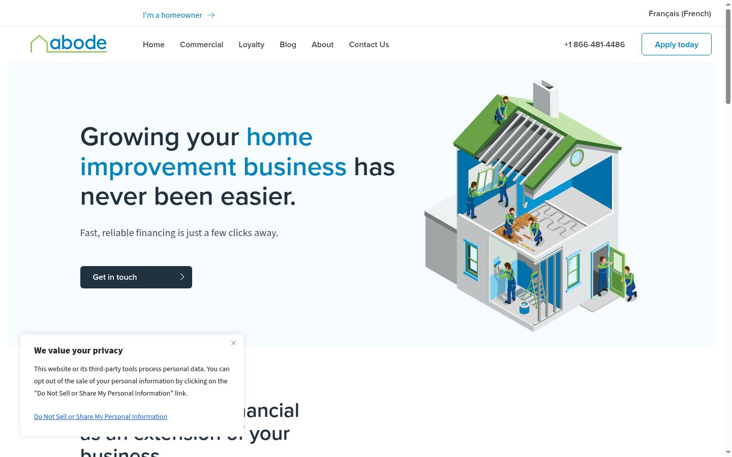 Screenshot del banner di consenso mostrato prima di qualsiasi interazione
