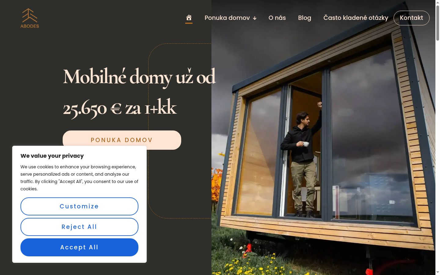 Screenshot του banner συγκατάθεσης που εμφανίστηκε πριν από οποιαδήποτε αλληλεπίδραση