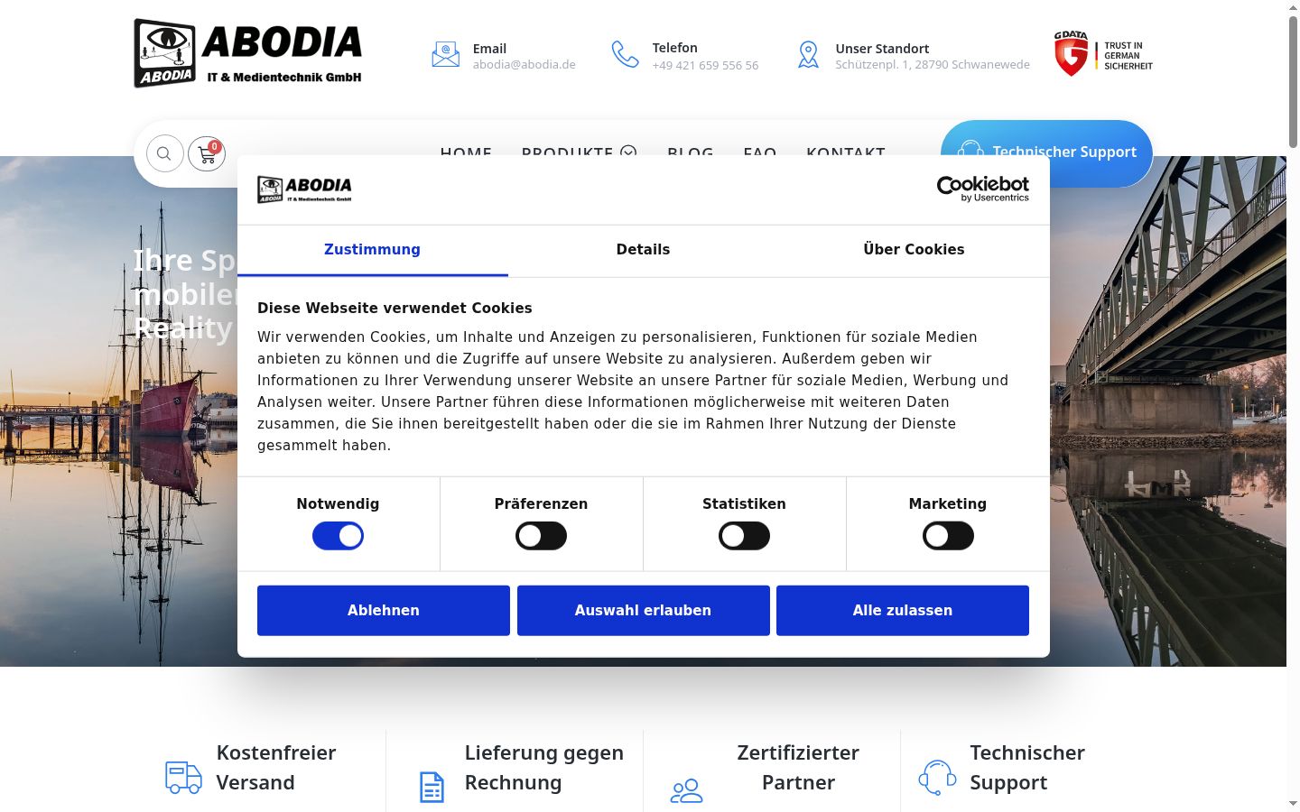 Screenshot tal-banner tal-kunsens muri qabel kwalunkwe interazzjoni