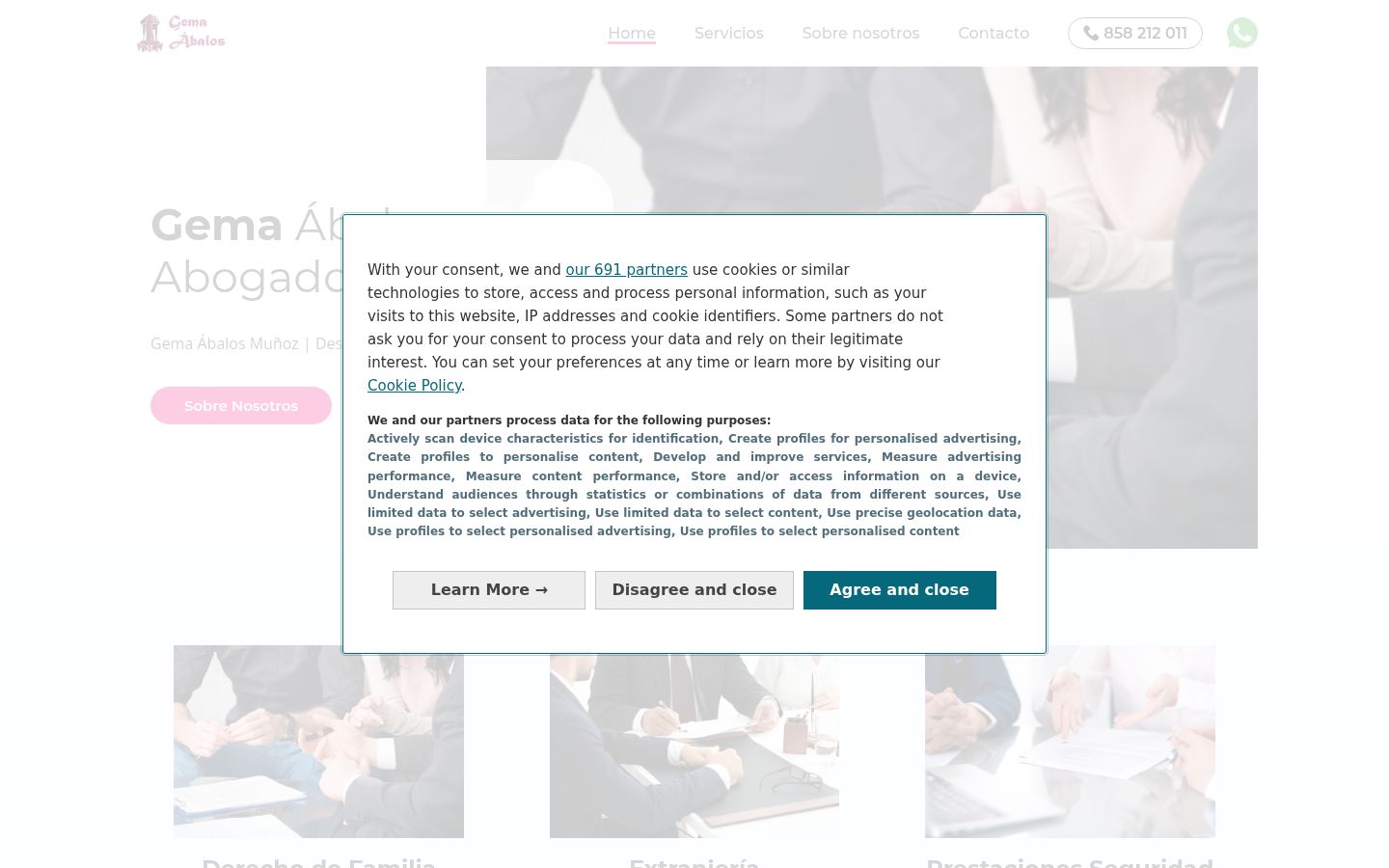 Screenshot des Einwilligungsbanners vor jeglicher Interaktion