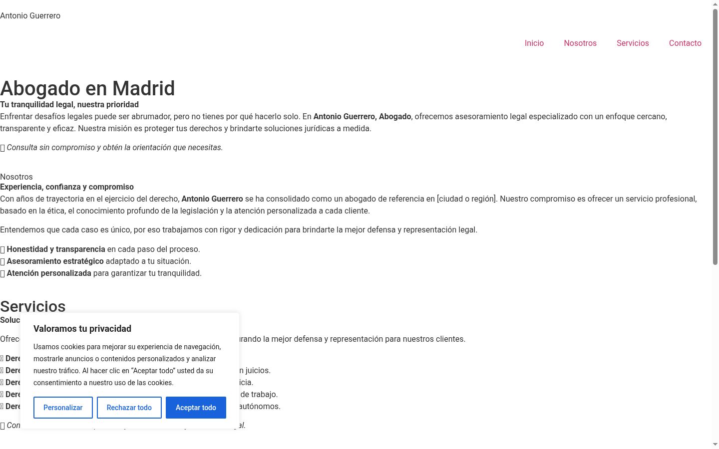 Sutikimo reklamjuostės, rodytos prieš bet kokią sąveiką, ekrano kopija