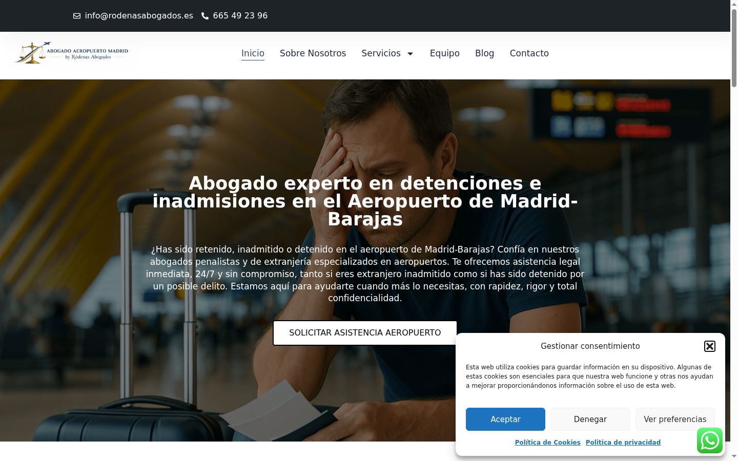 Screenshot del banner di consenso mostrato prima di qualsiasi interazione