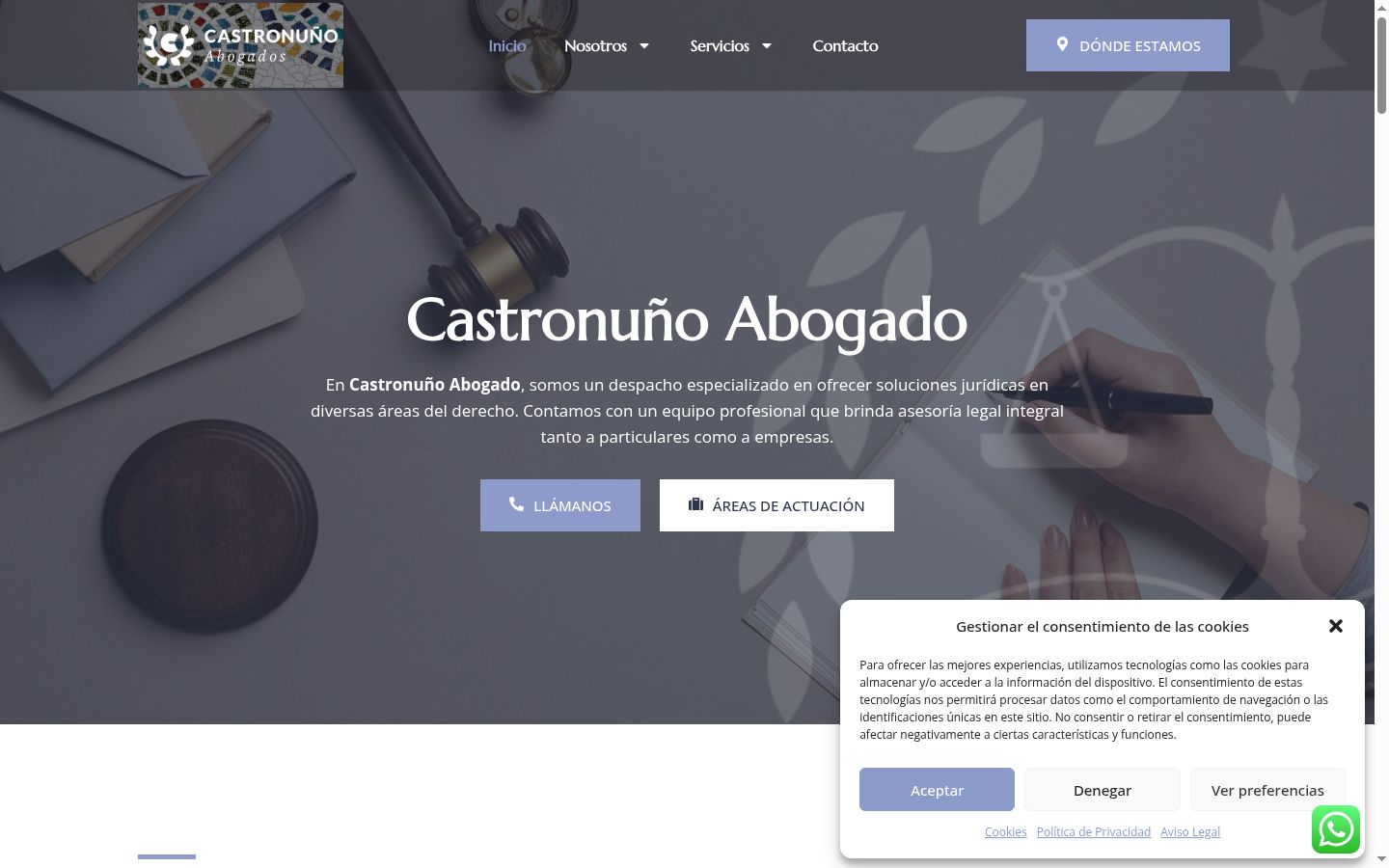 Screenshot del banner di consenso mostrato prima di qualsiasi interazione
