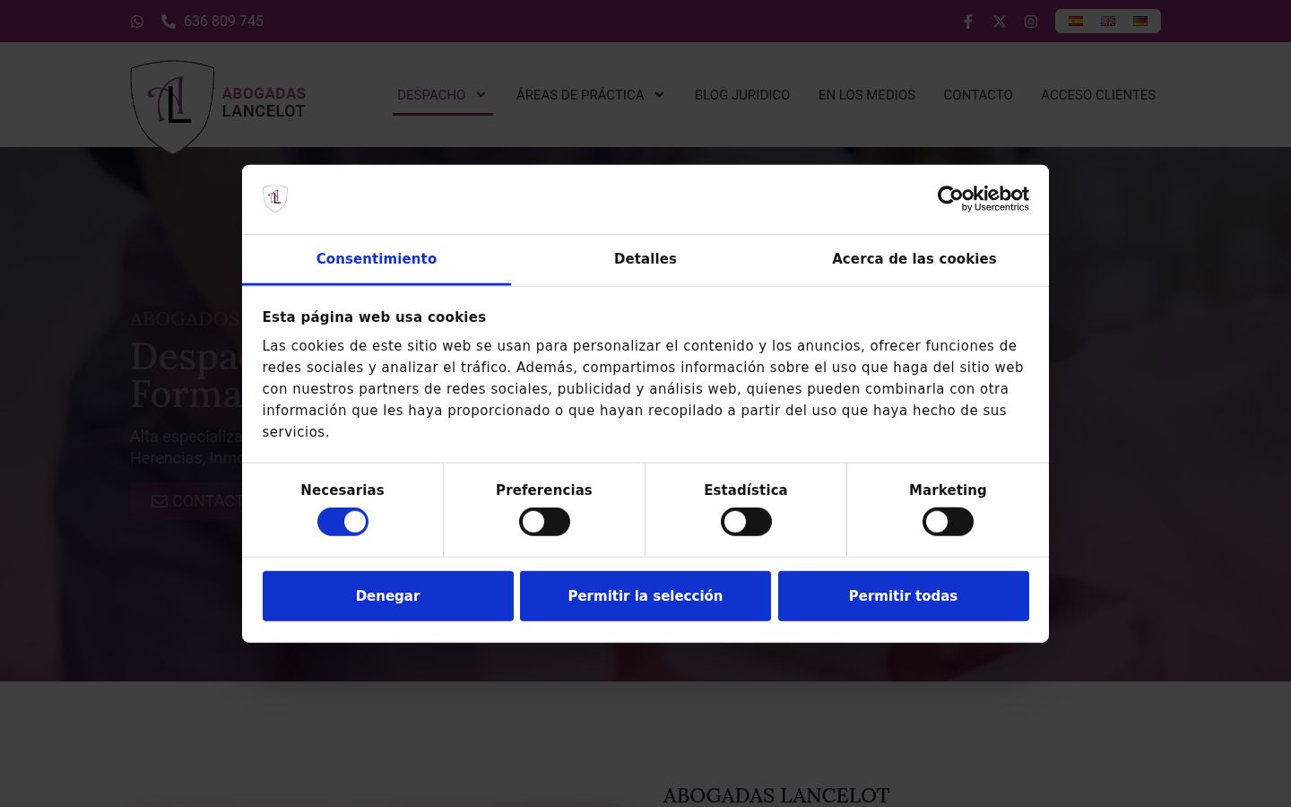 Screenshot of the consent banner shown before any interaction