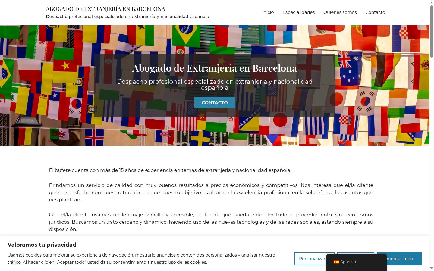 Screenshot of the consent banner shown before any interaction