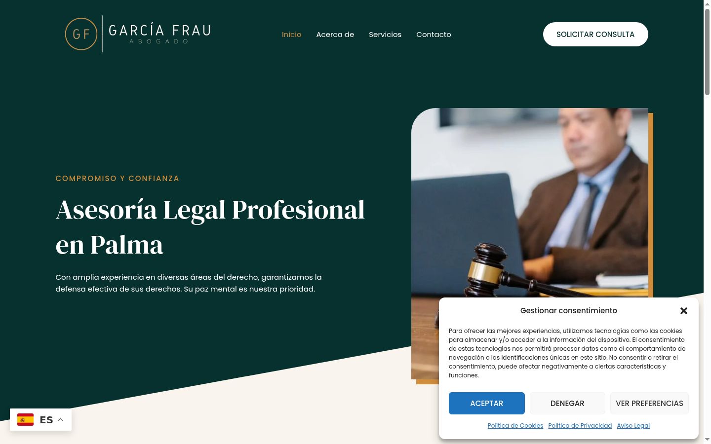 Screenshot of the consent banner shown before any interaction