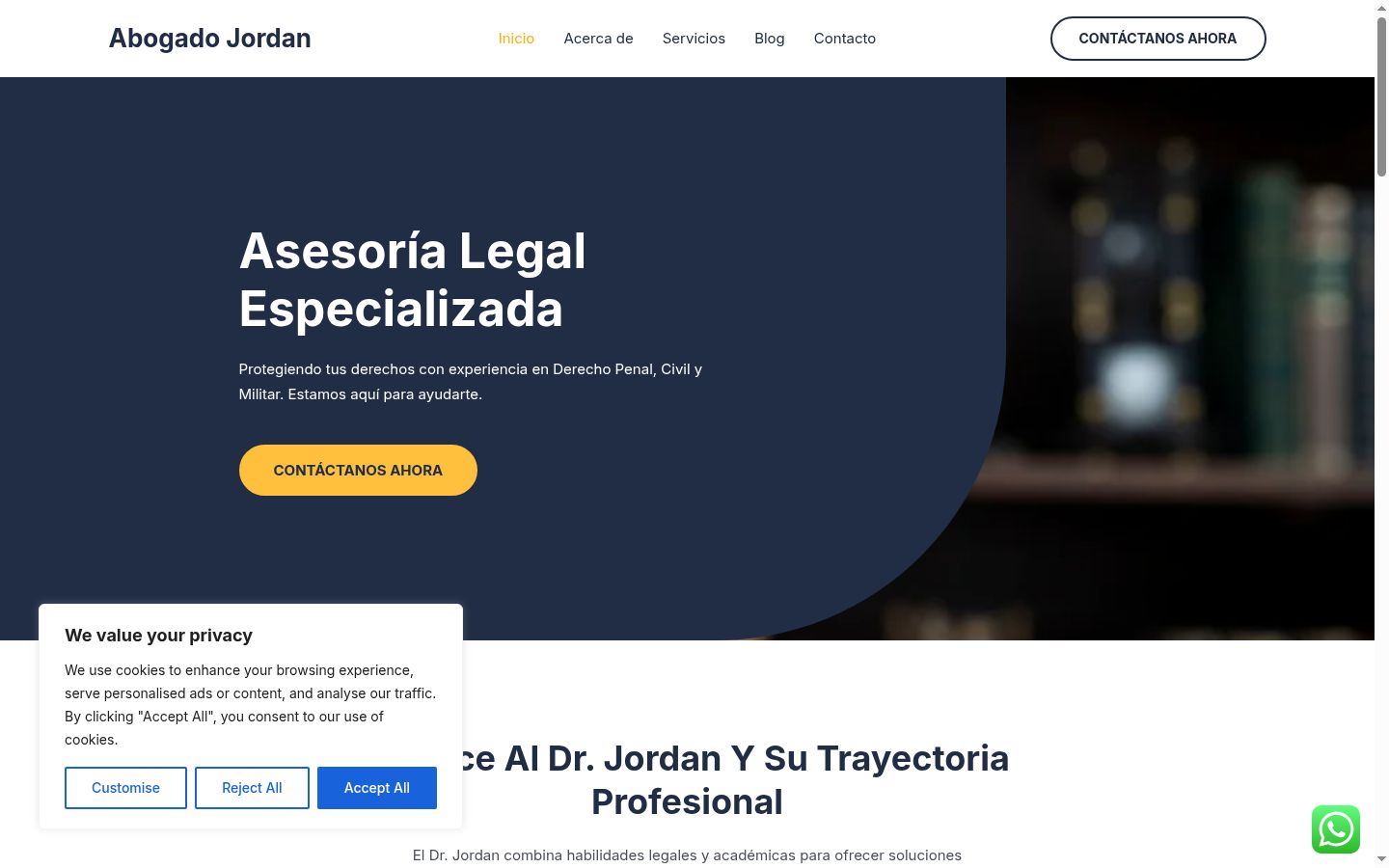 Screenshot of the consent banner shown before any interaction