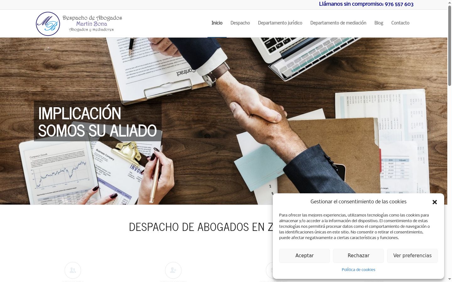 Screenshot of the consent banner shown before any interaction