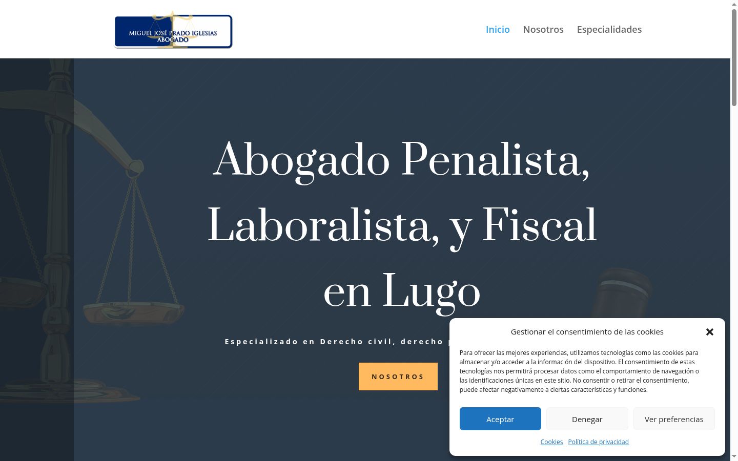 Screenshot of the consent banner shown before any interaction