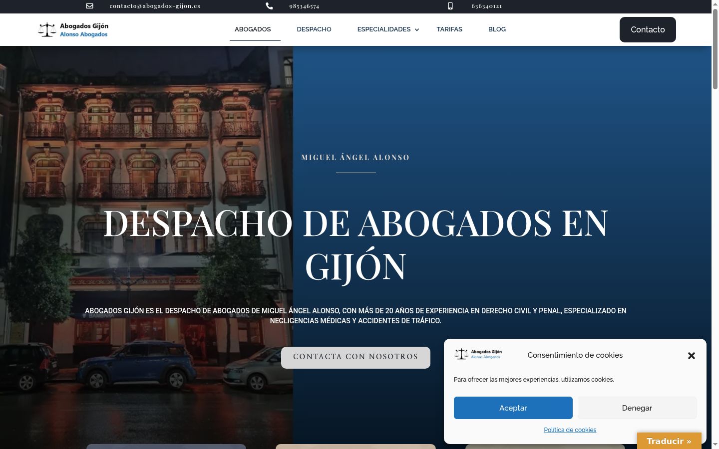 Screenshot del banner di consenso mostrato prima di qualsiasi interazione